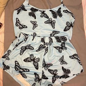 SHEIN butterfly pyjama set, size S